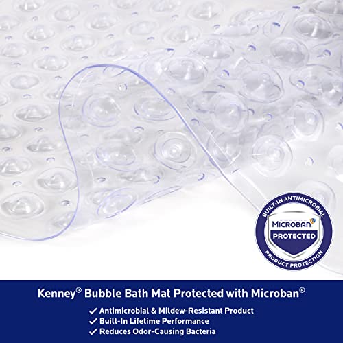 Kenney Microban Protected Bubble Bath Mat, 30.75" L x 15.25" W, Clear