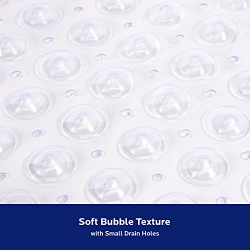 Kenney Microban Protected Bubble Bath Mat, 30.75" L x 15.25" W, Clear