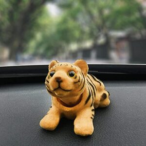 ihreesy Car Dashboard Decoration,Shaking Head Tiger Ornament Bobble Head Car Ornament Cute Car Dash Ornament Decoration for Car Vehicle Home,White