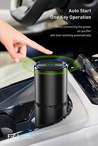 Lapurifier Car Air Purifier Ionizer, 12 Million Negative Ions for Smokers, 27dB Quiet Portable Ionic Air Purifiers for Car Small Room Removes Dust Pet Odors Pollen (California Available)