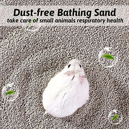 Hamiledyi Hamster Litter Potty Sand, 5.5 LB Small Animal Litter Pellets Dust Free Ferret Bathing Sand Gerbil Sand Bath Guinea Pig Bedding for Bunny Hedgehog Rabbit Dwarf Syrian Mouse (Apple)