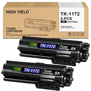 hsmq high yield compatible tk-1172 tk1172 toner kit replacement for kyocera m2540d m2540dw m2040dn toner cartridge printer (black, 2-pack), hm tk-1172-2pk
