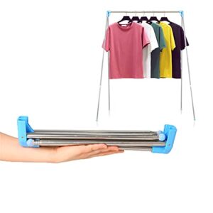 nd portable garment rack for hanging clothes,foldable retractable mini drying rack for travel,camping,dance,home