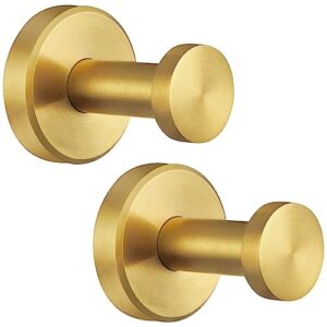 angle simple towel hook brushed gold 2 pcs, sus304 stainless steel hand towel holder, bathroom towel hanger, robe hook for wall