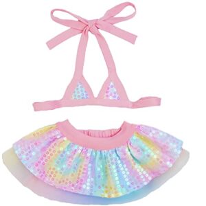 dog bikini swimsuit, cute pet bathing dress for puppy and kitten, breathable dog summer skirt sequins beach outfit, cooling princess swimwear sundress for daily wear holiday party camping take photos