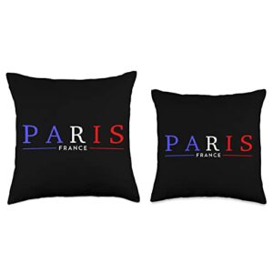 Eiffel Tower Paris Bonjour Eiffel France French Paris France with French on Eiffel Tower in Love Throw Pillow, 18x18, Multicolor