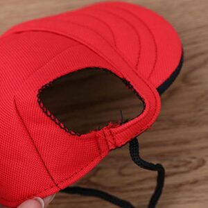 Ipetboom Dog Baseball Caps Dog Visor Hats Pet Outdoor Sports Hats with Ear Holes and Sun Protection Pet Baseball Caps with Adjustable Chin Strap Red M