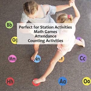 KIKIGOAL 4" Diameter Classroom Carpet Markers Floor Dots x 26 Classroom Circles with Alphabet A-Z for Teachers (with Alphabet)