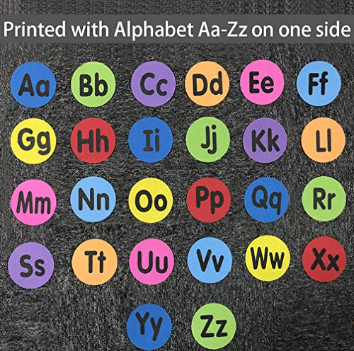 KIKIGOAL 4" Diameter Classroom Carpet Markers Floor Dots x 26 Classroom Circles with Alphabet A-Z for Teachers (with Alphabet)