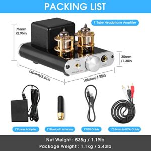 Vacuum Tube Headphone Amplifier Bluetooth 5.0 Receiver USB DAC