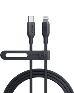 anker usb-c to lightning cable, 541 cable (phantom black, 6ft), mfi certified, bio-based fast charging cable for iphone 14 14pro 14pro max 13 13 pro 12 11 x xs xr 8 plus (charger not included)
