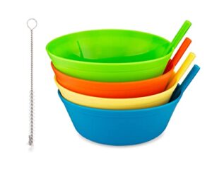 quiet book club cereal bowls with straws for kids bowls with straw for cereal childrens bowls with straw built in for kids plastic straw bowls for toddlers dishwasher safe bpa free boys (4)