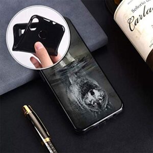 Case for Doogee S98 (6.30") with [2 X Tempered Glass Screen Protector], HHUAN Black Soft Silicone Anti-Scratch Shell TPU Bumper Phone Cover for Doogee S98 - Reflection