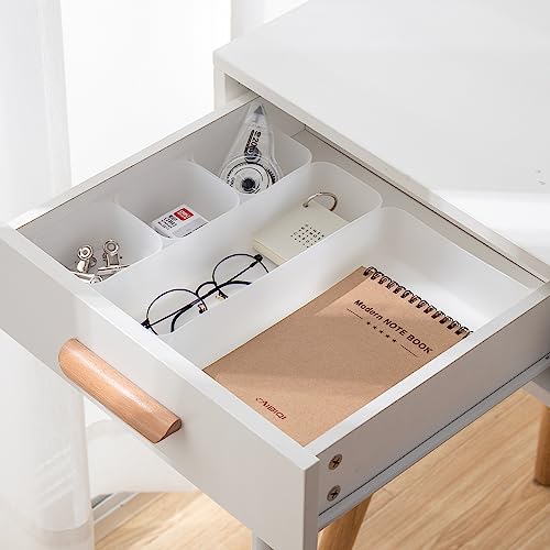 Poeland 10 Pcs Drawer Organizer Tray Storage Box for Bedroom Dresser Bathroom Kitchen, Frosted