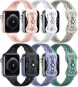 keponew compatible with apple watch bands 40mm for women, lace band compatible with apple watch band 44mm 38mm 40mm 42mm 41mm 45mm 49mm, thin sport strap for iwatch bands series 8 7 6 5 4 3 2 1 se