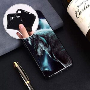 Case for Doogee S98 (6.30") with [2 X Tempered Glass Screen Protector], HHUAN Black Soft Silicone Anti-Scratch Shell TPU Bumper Phone Cover for Doogee S98 - Lone Wolf