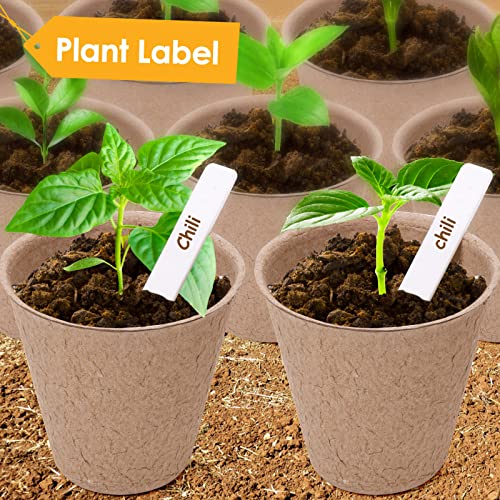 NuCandle 3” Peat Pots Seedling Pots Plant Starters Bulk 100 Pack Seed Starter Pots Biodegradable Plant Cups with Labels, Mini Seedling Tools for Garden Germination Nursery Pot