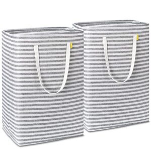 homlikelan 2-pack 77l laundry hamper with handles,collapsible large laundry basket,freestanding storage basket,clothes hamper for toys clothes organizer grey
