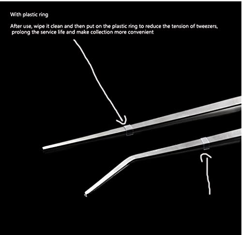 Aquarium Tweezers Extra Long 10.6 inches (27cm),, 2 Piece Aquarium Tweezers Stainless Steel Straight and Curved Tweezers Set for Foreground Fish Tank Plant Aquascape Tools, Feeding Tongs