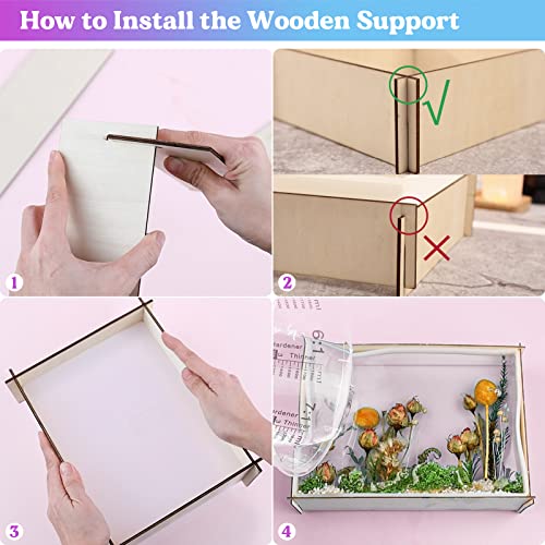 LET'S RESIN Rectangle Silicone Resin Molds, 3pcs Large Resin Molds w/Wooden Support, Deep Epoxy Resin Molds for Flowers Preservation, Insect Specimen, Home Décor,DIY Resin Art Crafts Gift