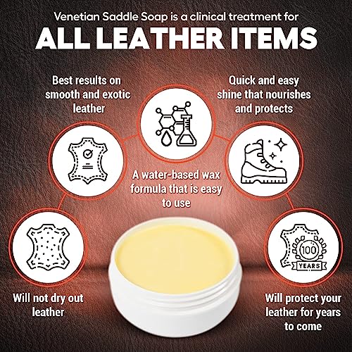 Angelus Saddle Soap Leather Cleaner Conditioner and Leather Softener, Paste for Boots, Shoes, Luggage - 3 Oz.