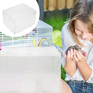 POPETPOP Pet Playpen Glass Hamster Cage Hamster Cage Acrylic Chinchilla House Habitat Mice Transparent Cage Small Pet Breeding Box for Your Small Pet 25X20X15CM Hamster Carrier Pet Toys