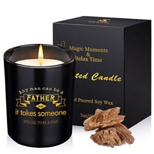 gifts for dad from daughter son, unique fathers day birthday gift ideas for husband men him, thanksgiving & christmas day presents for dad or man, lavender candles best dad ever gifts (7oz) d