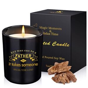 Gifts for Dad from Daughter Son, Unique Fathers Day Birthday Gift Ideas for Husband Men Him, Thanksgiving & Christmas Day Presents for Dad or Man, Lavender Candles Best Dad Ever Gifts (7oz) D