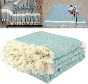 demmex 90x82 inches xxxl turkish cotton multipurpose blanket, throw blanket bedspread, beach picnic blanket, 100% turkish cotton, diamond weave, made in turkey, 3lb (sage)