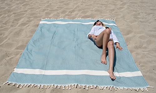 DEMMEX 90x82 Inches XXXL Turkish Cotton Multipurpose Blanket, Throw Blanket Bedspread, Beach Picnic Blanket, 100% Turkish Cotton, Diamond Weave, Made in Turkey, 3lb (Sage)