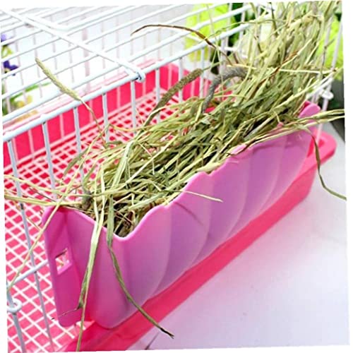 Hay Rack Rabbit Grass Feeder Plastic Hanging Hay Manger Hay Bowl External Shelf for Rabbit Bunny Chinchilla