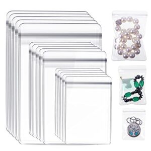 clabby jewelry bag self seal plastic zipper bag clear pvc rings earrings packing storage pouch jewelry transparent lock bags holding jewelries, 2x2.8 inch, 2.8x4 inch, 3.5x5 inch(240 pieces)