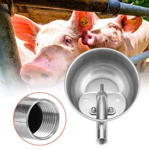 Automatic Pig Waterer, Stainless Steel Auto Waterer Trough Bowl with Nipple Pigs Livestock Drinking System Farm Animals Dispenser Piglet Sow Hog Cow Dog Horse Cattle Goat Sheep