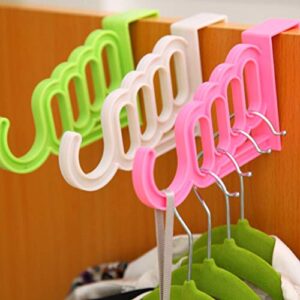 DOITOOL Plastic Hangers Peg Hooks Door Valet Hook Multi Hanging Hanging Holder Storage Hook Clothes Hanger for Bedroom Bathroom Cabinet Coats Jackets Hats Towels Over Door Hanger Over Door Hanger