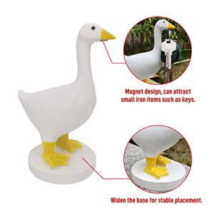 Magnetic Goose Key Holder, Magnetic Goose Statue for Key Hanger, Cute Duck Funny Desk Decor, Magnetic Key Holder Hanging Rack Ornament for Keys Glasses Home Decor -Orange Duck