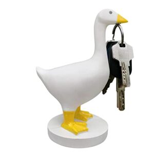 Magnetic Goose Key Holder, Magnetic Goose Statue for Key Hanger, Cute Duck Funny Desk Decor, Magnetic Key Holder Hanging Rack Ornament for Keys Glasses Home Decor -Orange Duck