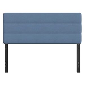 Flash Furniture Paxton Upholstered Headboard - Channel Stitched Blue Fabric Upholstery - Queen - Adjustable Height from 44.5" to 57.25" From Floor