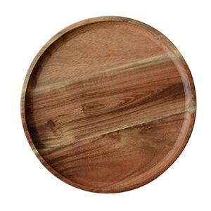 wooden party plates,snack plate round shaped space-saving sandwich bread tea tray tableware serving trays for fancy appetizers or desserts 1 l