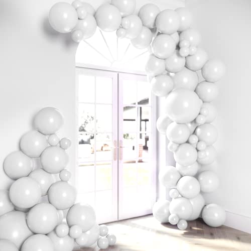 HOUSE OF PARTY White Balloons Garland Kit | Balloon Arch White Garland, 5/12/18 Inch Matte White Balloons for graduation party decorations 2023 Birthday, Wedding, Bridal Shower & Christmas Decorations