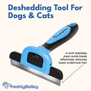 Freshly Bailey Deshedding Brush for Short Haired Dogs & Cats - Cat and Dog Brush for Shedding Short Hair - Highly Effective Deshedder Grooming Comb