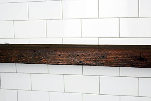 Modern Timber Craft Reclaimed Wood Wall Shelf | Easy-to-Install | Steel Angle Brackets Included | Rustic Decoration | 2" Thickness | 18" L x 10" D, Early American