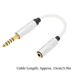 4.4mm Male to 3.5mm Female Headphone Adapter, Silver Plated 4.4mm Balanced to 3.5mm Stereo Adapter Cable Headphone Jack Converter Cord for NW‑ZX300A NW‑WM1