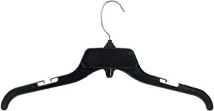 hangon recycled plastic with notches shirt hangers, 17 inch, black, 100 pack