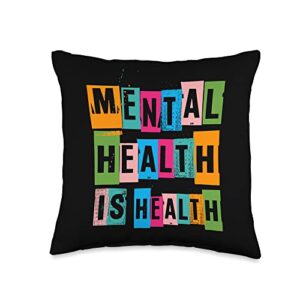 end the stigma - mental health awareness items mental health awareness month be kind positive throw pillow, 16x16, multicolor