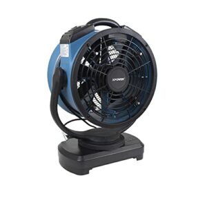 xpower misting fan fm-88w w/water pump, mounts on 24 gal wheeled reservoir, cooling, oscillating, high velocity, 3-speed, industrial, 9 in