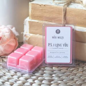 magnolia + peony wax melts ps i love you | floral scent coconut melts clamshell | aromatherapy gift for mom