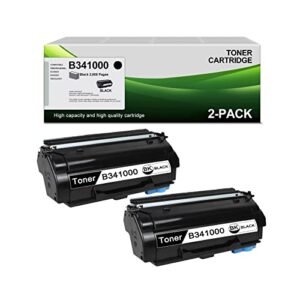 (2 pack, black) compatible b3340 b341000 toner cartridge replacement for lexmark b3442dw b3340dw mb3442adw printer toner cartridge, by sold xenonk