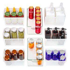 joofli bins/baskets organizers and storage - 8 pack plastic organization for organizing pantry kitchen bathroom and more