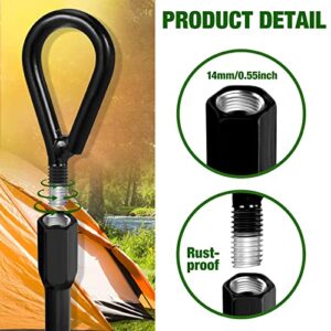 Tondiamo 18 Inch Long Ground Anchor Kit, 3 Inch Wide Helix, Heavy Duty Earth Augers Solid Steel Shaft with Drill Bit for Tents, Swing Sets, Securing Animals, Canopies, Trampoline, Sheds (Black, 6 Pcs)