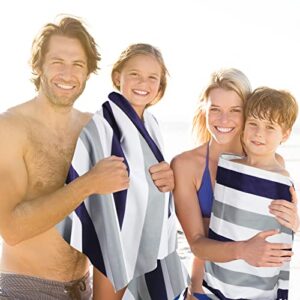 FYY Beach Towel, Microfiber Beach Towel 60" x 30", Super Absorbent, Quick Dry, Sand Free Thick Pool Towel for Swimming, Beach, Travel, Camping, Ideal Gift for Women Men, Mom Dad, Kids, Friend Stripe